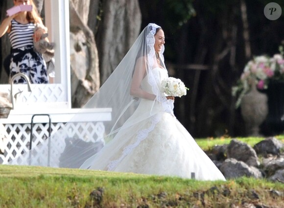 Exclusif - Le coureur automobile de Formule 1 anglais Jenson Button et Jessica Michibata se marient dans la stricte intimité à Maui à Hawaï, le 29 décembre 2014 entourés de leurs familles et de leurs amis.