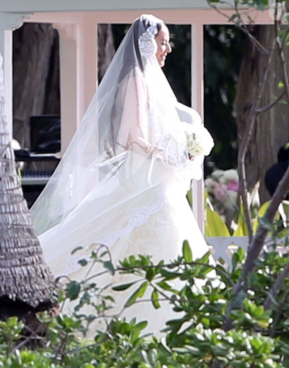 Exclusif - Le coureur automobile de Formule 1 anglais Jenson Button et Jessica Michibata se marient dans la stricte intimité à Maui à Hawaï, le 29 décembre 2014 entourés de leurs familles et de leurs amis.