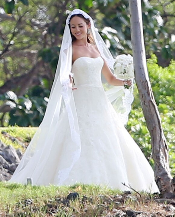 Exclusif - Le coureur automobile de Formule 1 anglais Jenson Button et Jessica Michibata se marient dans la stricte intimité à Maui à Hawaï, le 29 décembre 2014 entourés de leurs familles et de leurs amis.