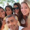 Romario (49 ans) avec ses enfants et sa nouvelle compagne Dixie Pratt (19 ans) sur l'île d'Aruba - janvier 2015