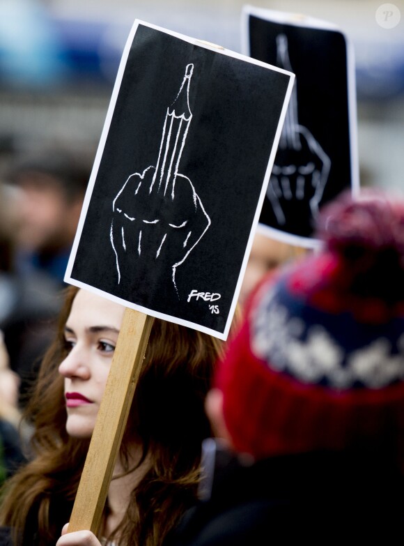 Marche Républicaine pour Charlie Hebdo place de la République à Paris le 11 janvier 2014.