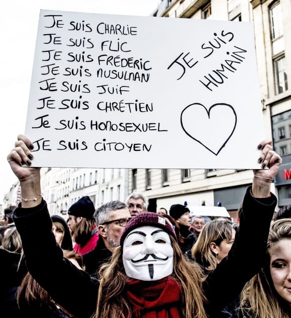 Marche Républicaine pour Charlie Hebdo place de la République à Paris le 11 janvier 2014.