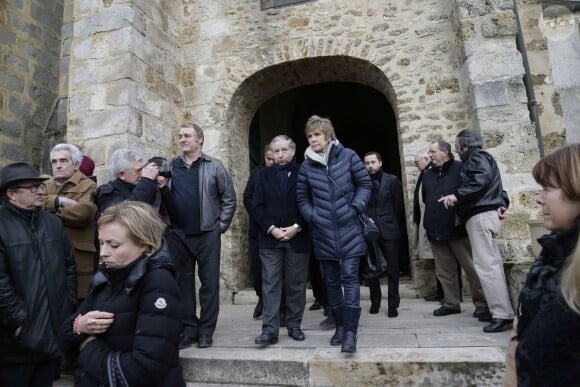 Véronique Jannot et Jean Todt lors des obsèques de Jean-Pierre Beltoise à Saint-Vrain le 12 janvier 2015