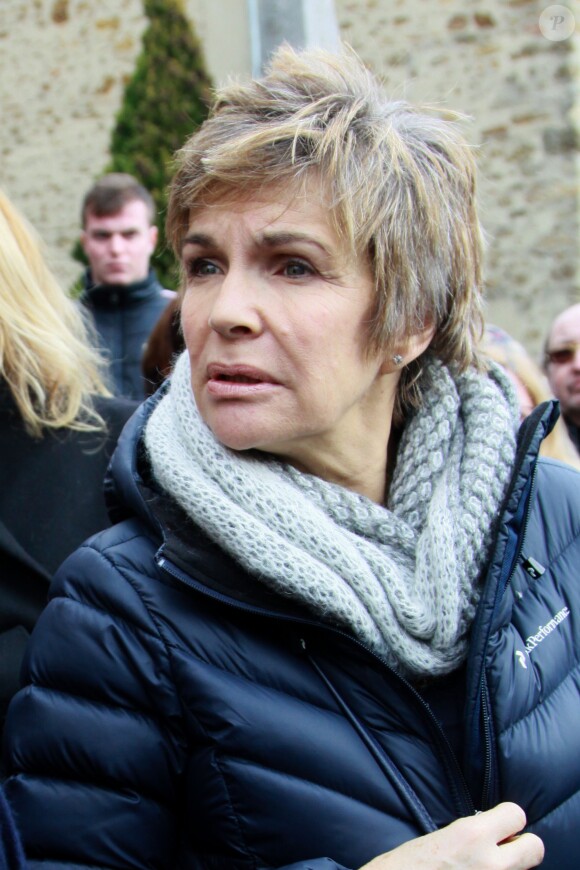 Véronique Jannot lors des obsèques de Jean-Pierre Beltoise à Saint-Vrain le 12 janvier 2015