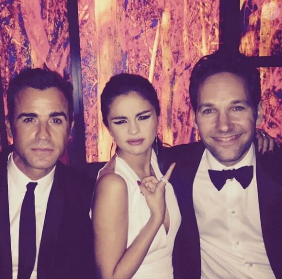 Selena Gomez, Justin Theroux et Paul Rudd - After-party des Golden Globes, le 11 janvier 2015 à Los Angeles.