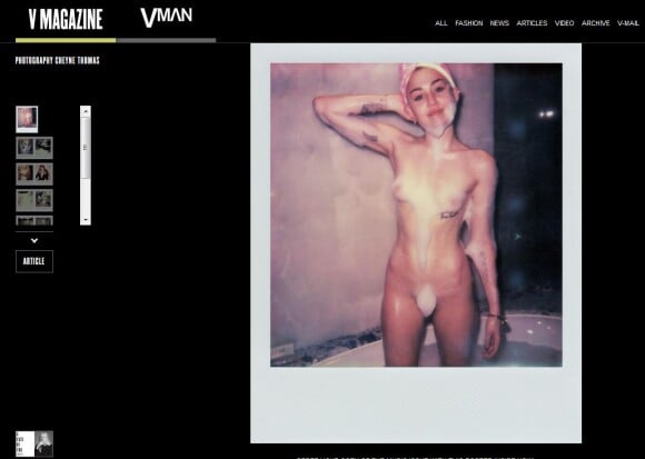 Miley Cyrus nue pour V Magazine, janvier 2015
