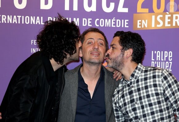 Max Boublil, Gad Elmaleh, Manu Payet - Soirée d'ouverture du 18e festival international du film de comédie de l'Alpe d'Huez, le 14 janvier 2015.
