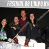 Vanessa Guide, Mathieu Spinosi, Frédéric Chau, Isabelle Vitari - Soirée d'ouverture du 18e festival international du film de comédie de l'Alpe d'Huez, le 14 janvier 2015.