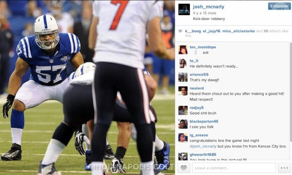 Josh McNary des Indianapolis Colts, mis en examen pour viol - janvier 2015