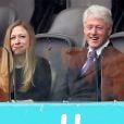  Bill Clinton et sa fille Chelsea &agrave; la c&eacute;r&eacute;monie d'hommage officielle &agrave; Nelson Mandela au stade de Soccer City &agrave; Soweto. Le 10 d&eacute;cembre 2013 