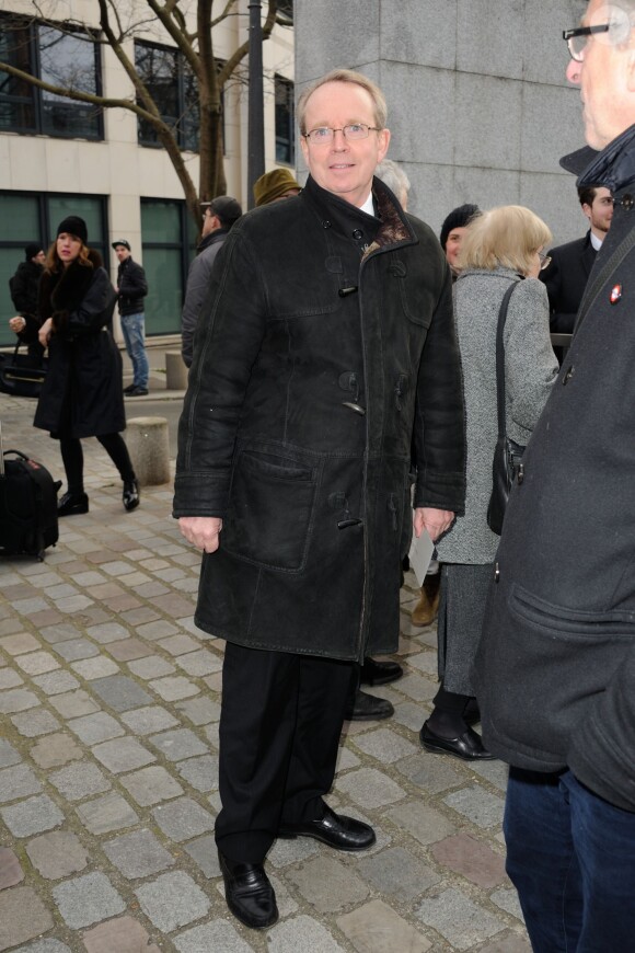 Renaud Donnedieu de Vabres arrive au Parc André Citroën pour assister au défilé homme Louis Vuitton automne-hiver 2015-2016. Paris, le 22 janvier 2015.