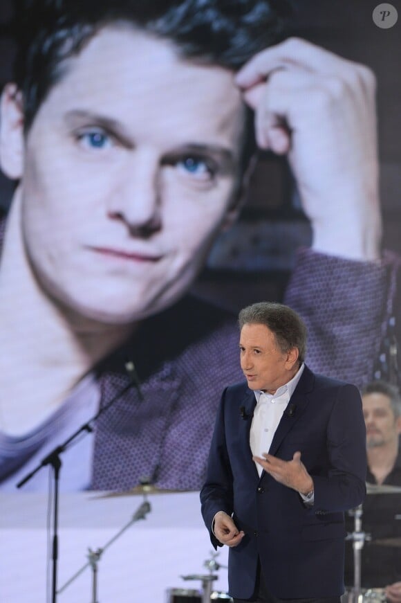 Michel Drucker - Enregistrement de l'émission "Vivement Dimanche" à Paris le 21 janvier 2015. L'émission sera diffusée le 25 janvier.