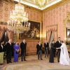 Le roi Felipe VI et la reine Letizia d'Espagne le 21 janvier 2015 au palais royal lors de la réception du Nouvel An du corps diplomatique.
