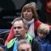 Carine Lauret (compagne de Gilles Simon) et leur garçon Timothée - People au tournoi de tennis BNP Paribas Masters 2014 au Palais Omnisports de Paris-Bercy, le 28 octobre 2014.