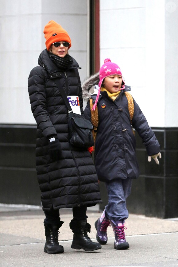 Meg Ryan et sa fille Daisy vont à la l'école, New York, le 26 janvier 2015.