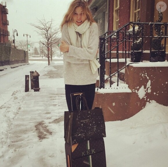 Karlie Kloss s'apprête à aller à Paris, New York, le 26 janvier 2015.