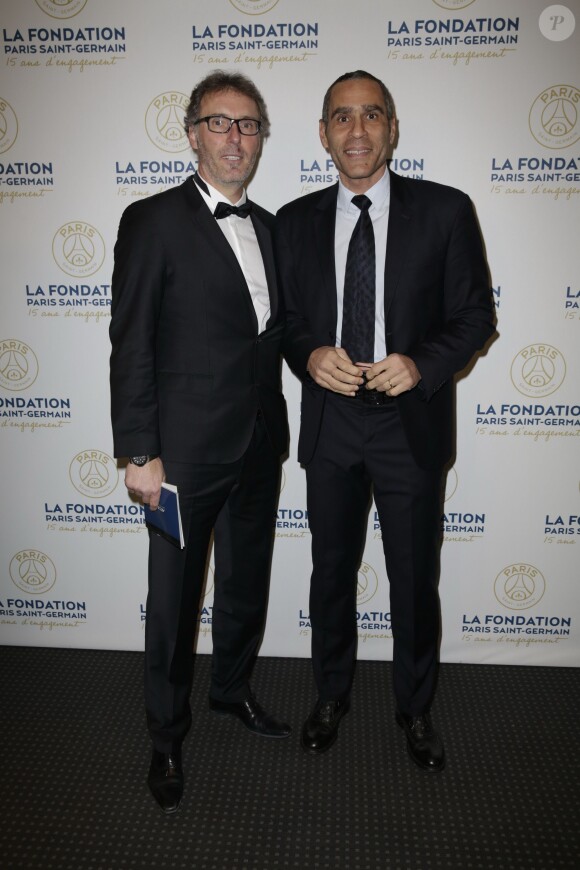 Exclusif - Laurent Blanc, Richard Dacoury - Soirée de gala de la Fondation Paris Saint-Germain qui fête ses 15 ans au Pavillon Gabriel à Paris le 27 janvier 2015.