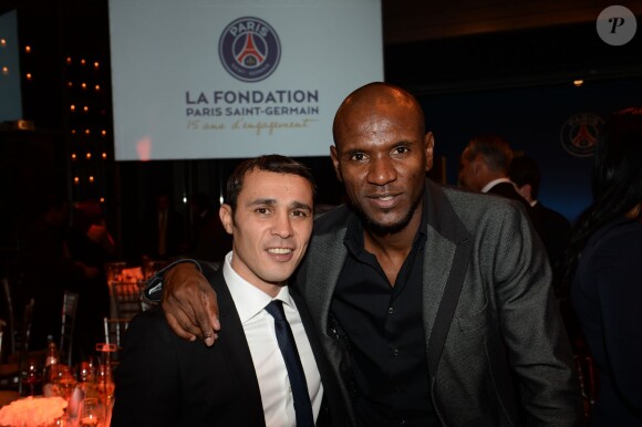 Exclusif - Brahim Asloum et Eric Abidal - Soirée de gala de la Fondation Paris Saint-Germain qui fête ses 15 ans au Pavillon Gabriel à Paris le 27 janvier 2015.