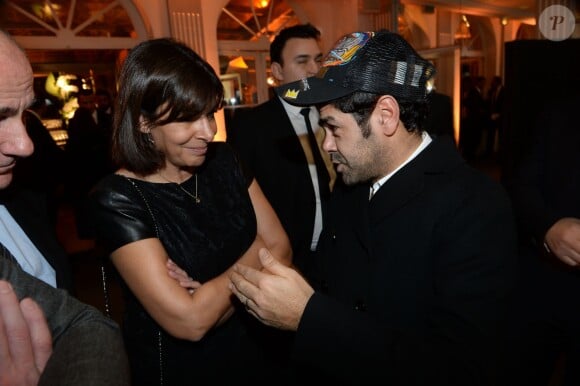 Exclusif - Anne Hidalgo et Jamel Debbouze - Soirée de gala de la Fondation Paris Saint-Germain qui fête ses 15 ans au Pavillon Gabriel à Paris le 27 janvier 2015.