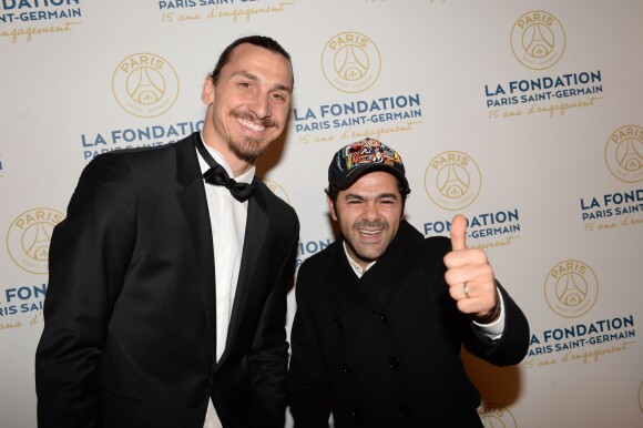 Exclusif - Zlatan Ibrahimovic et Jamel Debbouze - Soirée de gala de la Fondation Paris Saint-Germain qui fête ses 15 ans au Pavillon Gabriel à Paris le 27 janvier 2015.
