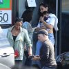 Exclusif - Kelly Rowland et son fils Titan Jewell quittent le restaurant My Two Cents après un déjeuner en famille. Los Angeles, le 25 janvier 2015.