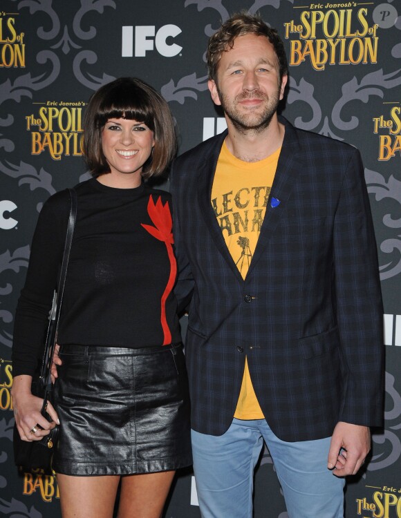 Chris O'Dowd et sa femme Dawn Porter - Soirée de présentation de la série "The Spoils of Babylon" à Los Angeles, le 7 janvier 2014. 