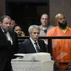 Suge Knight, inculpé pour meurtre et délit de fuite, plaide non coupable lors d'une comparution au tribunal de Compton. Le 3 février 2015.