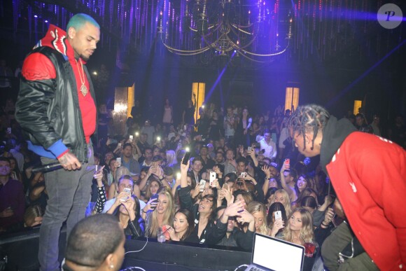 Chris Brown et Travis Scott animent la soirée d'anniversaire de Sean Kingston (25 ans) à l'Argyle. Hollywood, Los Angeles, le 3 février 2015.