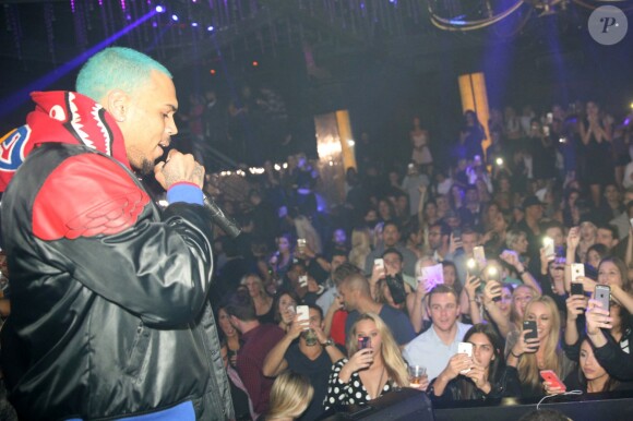Chris Brown à la soirée d'anniversaire de Sean Kingston (25 ans) à l'Argyle. Hollywood, Los Angeles, le 3 février 2015.