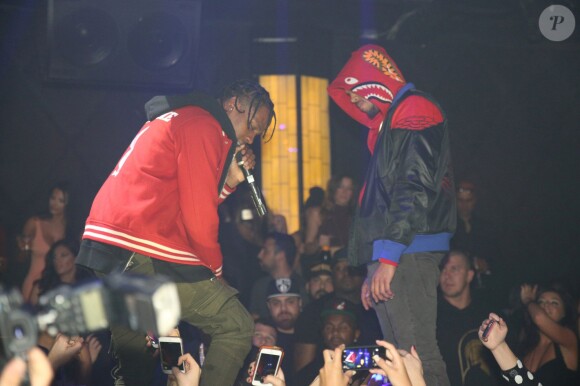 Chris Brown et Travis Scott animent la soirée d'anniversaire de Sean Kingston (25 ans) à l'Argyle. Hollywood, Los Angeles, le 3 février 2015.