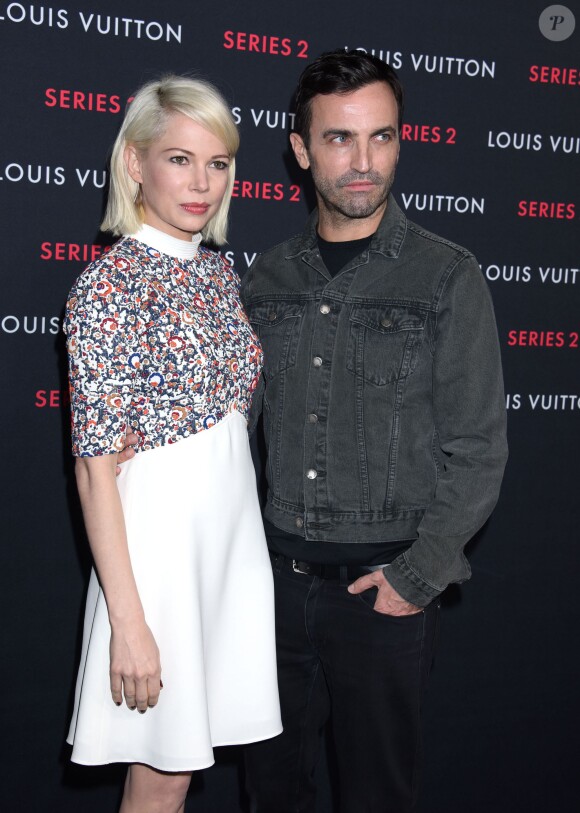 Michelle Williams et Nicolas Ghesquière assistent au vernissage de l'exposition Series 2 - Past, Present And Future. Los Angeles, le 5 février 2015.