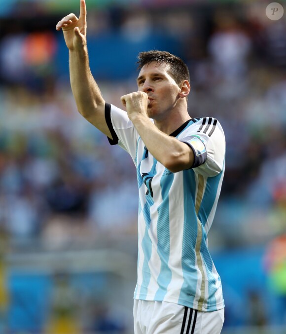 Lionel Messi lors du match Argentine-Iran le 21 juin 2014 à Belo Horizonte au Brésil.