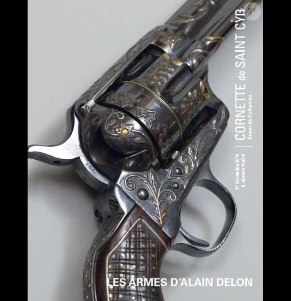 Affiche de la vente aux enchères Les Armes d'Alain Delon chez Cornette de Saint Cyr