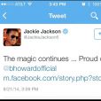  Jackie Jackson twitte "the magic continues" &agrave; propos de B. Howard 