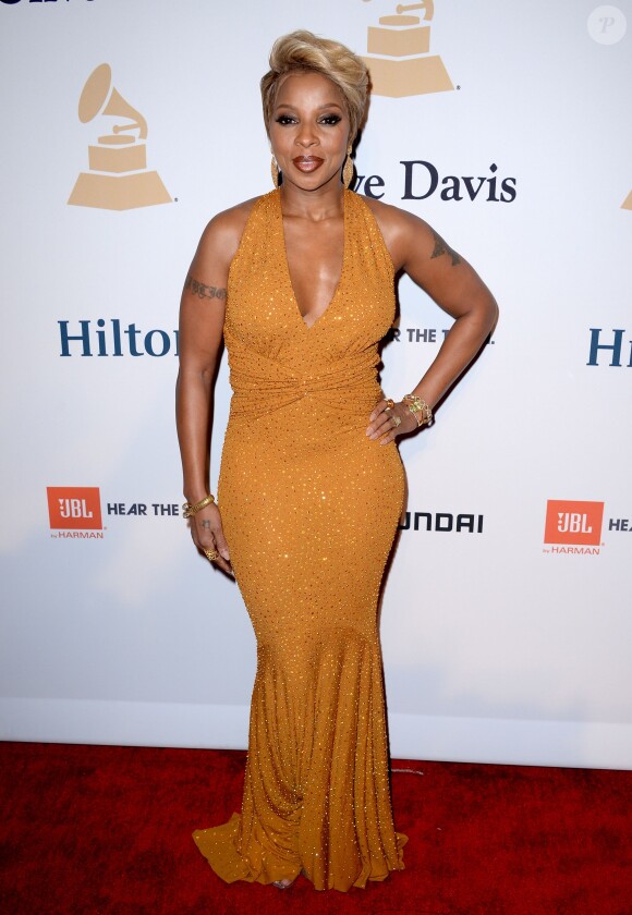 Mary J. Bligeà la soirée pré-Grammy de Clive Davis, le 7 février 2015 au Beverly Hilton Hotel de Los Angeles.