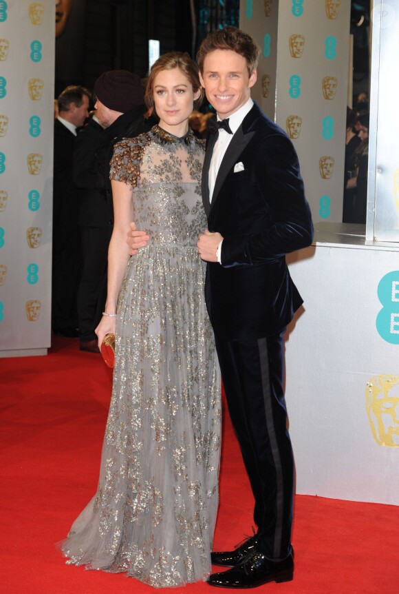 Eddie Redmayne et sa femme Hannah Bagshawe - Cérémonie des British Academy Film Awards 2015 au Royal Opera House à Londres, le 8 février 2015.