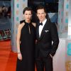 Sophie Hunter et son fiancé Benedict Cumberbatch lors des BAFTA Awards à Londres le 8 février 2015