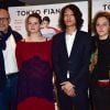 Le réalisateur Stefan Liberski, Pauline Etienne enceinte, Taichi Inoue et Alice de Lencquesaing - Première du film 'Tokyo Fiancée' au cinéma UGC Les Halles à Paris le 9 février 2015.