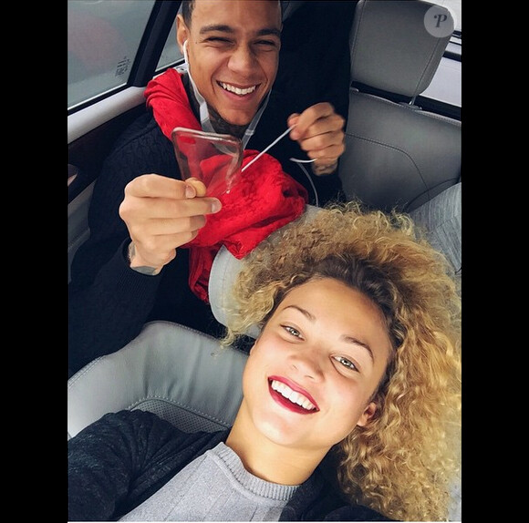 Photo : Gregory Van der Wiel et sa compagne Stéphanie Bertram Rose - photo  issue du compte Instagram du joueur du PSG le 13 novembre 2014 - Purepeople