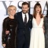 Sam Taylor-Johnson, Jamie Dornan, Dakota Johnson et E L James -  Première du film "50 Nuances de Grey" à Londres, e 12 février 2015.