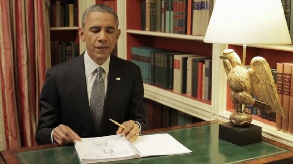 Barack Obama dans sa vidéo humoristique pour le site BuzzFeed. Février 2015
