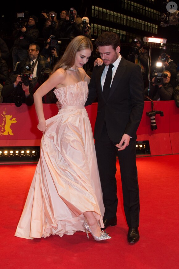 Lily James et Richard Madden - Avant-première du film "Cinderella" (Cendrillon) lors de la 65ème Berlinale à Berlin, le 13 février 2015.