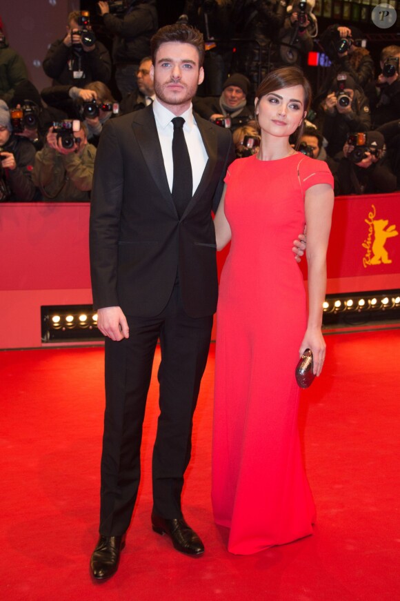 Richard Madden et sa compagne Jenna-Louise Coleman - Avant-première du film "Cinderella" (Cendrillon) lors de la 65ème Berlinale à Berlin, le 13 février 2015.
