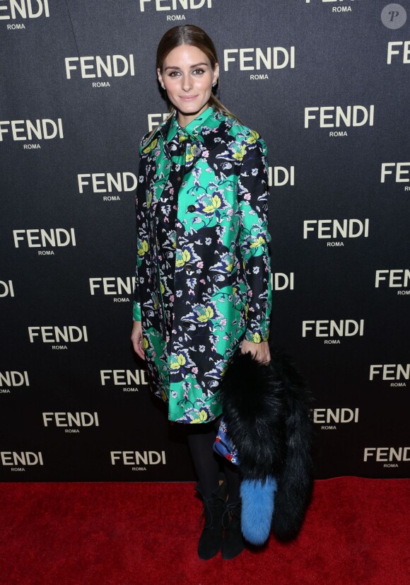Olivia Palermo assiste à l'inauguration de la nouvelle boutique Fendi sur Madison Avenue. New York, le 13 février 2015.