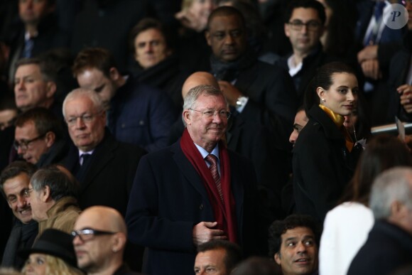 Sir Alex Ferguson lors du match de ligue de champions entre le PSG et Chelsea, au Parc des Princes à Paris le 17 février 2015