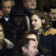  Lilian Thuram et Pierre Sarkozy lors du match de ligue de champions entre le PSG et Chelsea, au Parc des Princes &agrave; Paris le 17 f&eacute;vrier 2015 
