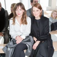Fashion Week : Dakota Johnson (50 Shades of Grey), modeuse chic chez Hugo Boss