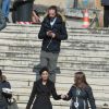 Monica Bellucci sur le tournage du prochain James Bond, Spectre, à Rome, le 19 février 2015.