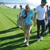 La chanteuse Fergie et son mari Josh Duhamel assistent au tournoi de golf "AT&T Pebble Beach National Pro" à Pebble Beach en Californie. Le 14 février 2015 14/02/2015 - Pebble Beach