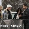 Shannen Doherty et Chris Cortazzo en promenade à Paris, le 23 février 2015. Après un déjeuner au restaurant indien Kashmir (Saint-Germain), ils ont rendu visite au canadien Paul Watson sur le bateau Brigitte Bardot, actuellement sur la Seine.